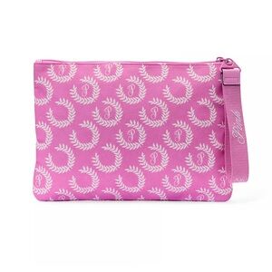 Pink Victoria's Secret pouch with white logo